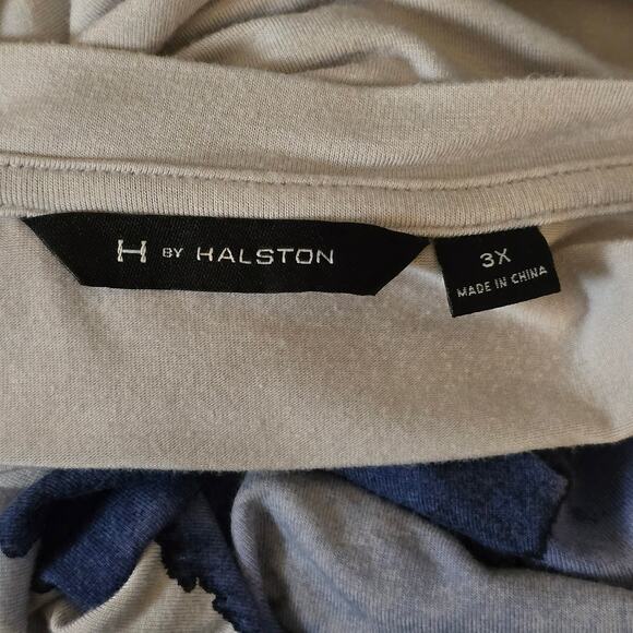 H by Halston Blue Watercolor Print Top 3X - Picture 5 of 6